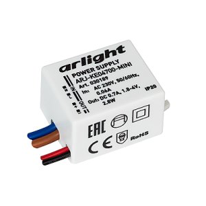 Блок питания ARJ-KE04700-MINI (2.8W, 700mA) (Arlight, IP20 Пластик, 5 лет)