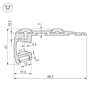 Профиль STEP-2000 ANOD (Arlight, Алюминий)