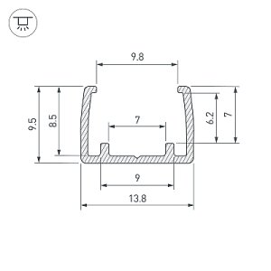 Профиль COB-GERM-8-L1000 (Arlight, Пластик)