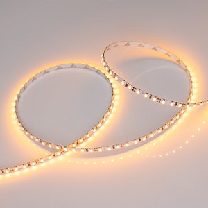 Светодиодная лента RT-A120-5mm 12V Yellow (9.6 W/m, IP20, 5m) (Arlight, 9.6 Вт/м, IP20)