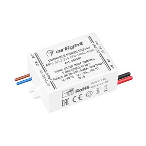 Блок питания ARPJ-SP-39260-PFC-TRIAC-MINI (10W, 20-39V, 260mA) (Arlight, IP65 Пластик, 5 лет)